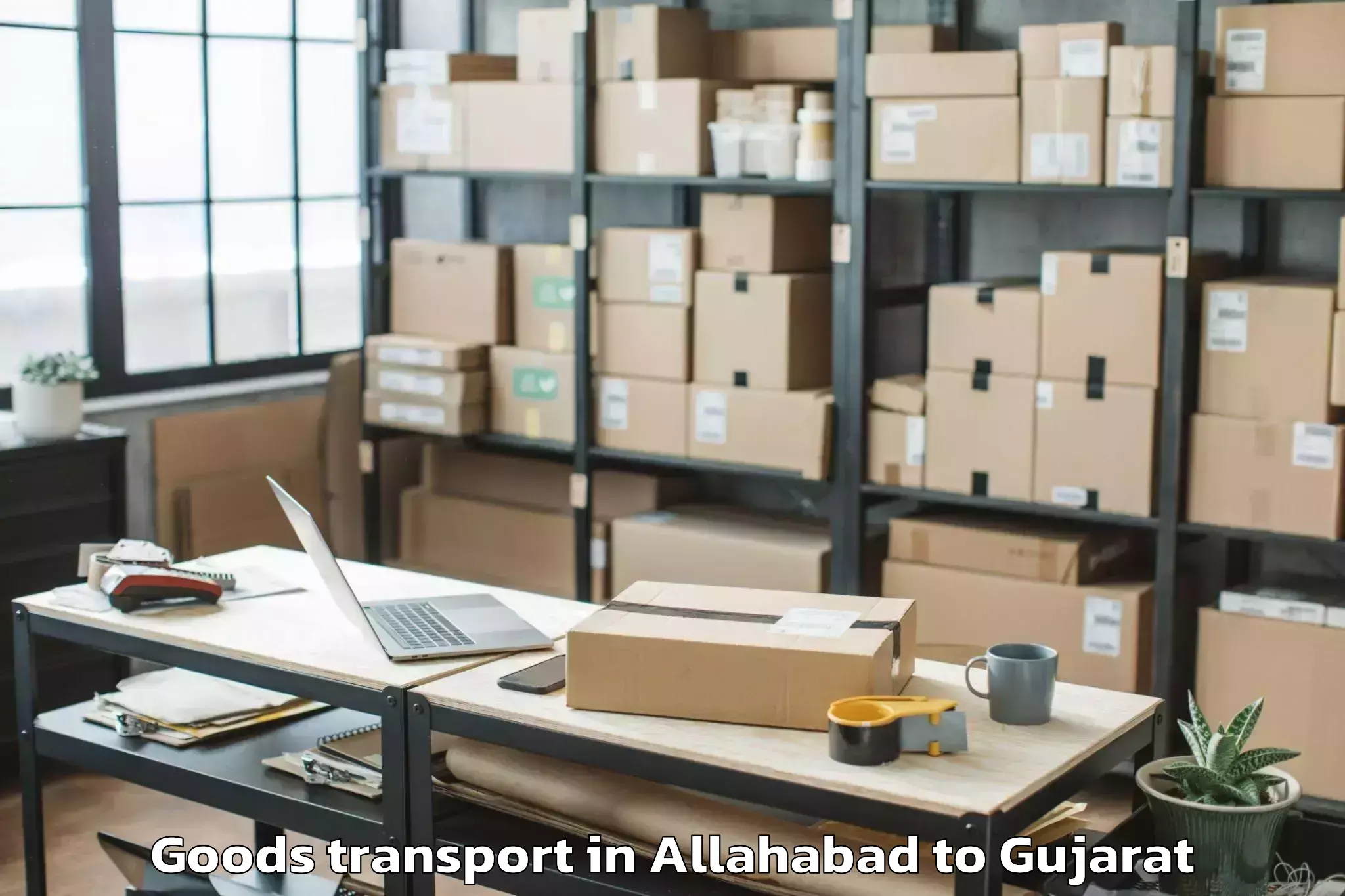 Trusted Allahabad to Mendarda Goods Transport